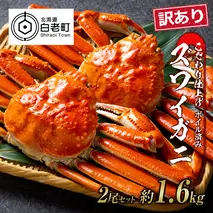 訳あり ズワイガニ 姿 ボイル済み 冷凍 2尾セット 約1.6kg