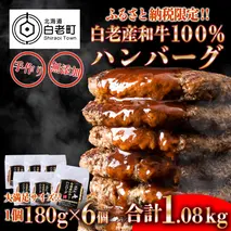 無添加 白老産和牛100% ハンバーグ 6個セット