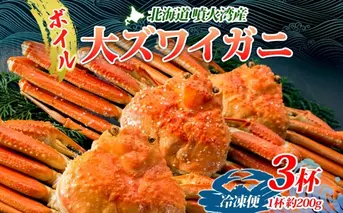 北海道 噴火湾産 ボイル オオズワイガニ 3杯 数量限定 2025年8月~10月末までお届け 大ズワイ カニ 蟹 かに 北海道産 ずわい 鍋 海鮮 てっぽう汁 お取り寄せ グルメ 冷凍 洞爺湖町 とうやマルシェ