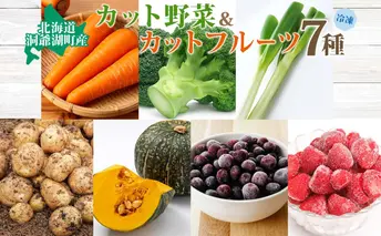 役に立ちます!冷凍野菜・果実のセット(7種)約1.1kg  冷凍 カット 野菜 小分け 時短 弁当 簡単 調理 便利  国産 北海道 洞爺湖町