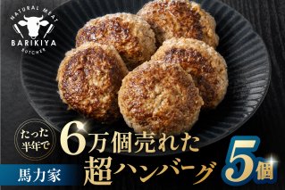 馬力家超ハンバーグ　5個 牛肉 飛騨牛 黒毛和牛 A5ランク 簡単 おかず お弁当 おつまみ お取り寄せ グルメ【0110-018】