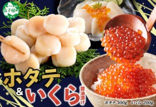 3589.  ホタテ 300g いくら醤油漬け200g 海鮮 2種セット いくら イクラ いくら醤油 帆立 玉冷 北海道産 ほたて 貝柱 バター焼き 刺身 魚卵 海鮮丼 つまみ おつまみ ごはんのおとも おかず 丼 贅沢 おもてなし 送料無料 北海道 弟子屈町