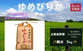 北海道 上富良野産「 ゆめぴりか 」特別栽培 白米 5kg（令和7年産）【定期便 全6回】 お米 日用品 ライス ご飯 食べ物 ストック 常備品 北海道産 おにぎり お弁当