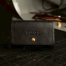 YIHALS ハンドメイド 牛革 名刺入れ ダークブラウン《靴屋が手掛ける革製品》｜イハレス レザー 革小物 [0657]