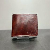YIHALS ハンドメイド 牛革 2つ折り財布 ダークブラウン《靴屋が手掛ける革製品》｜イハレス レザー 革小物 [0669]