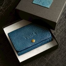 YIHALS ハンドメイド 鹿革 名刺入れ グレー《靴屋が手掛ける革製品》｜イハレス レザー 革小物 [0634]
