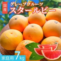 【先行受付予約】国産グレープフルーツ 家庭用7kg（15～20玉） 訳あり 柑橘 スタールビー ノーワックス 防腐剤なし 果物 ジュース ジャム 青果 旬 アロマ できるだけ農薬を使わない ※2026年5月上旬～8月上旬頃に順次発送予定
