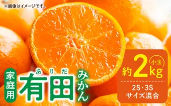 DZ6220_【2025年先行予約】家庭用 有田みかん 和歌山 小玉(2S,3Sサイズ混合) 約2kg