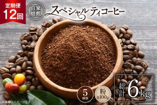 【年間定期便】 八ヶ岳珈琲 スペシャルティコーヒー 粉 100g 5種類 計500g 12ヶ月 [アフターゲームカフェ 山梨県 韮崎市 20745264] 珈琲 コーヒー コーヒー粉 珈琲豆 自家焙煎 焙煎 定期便