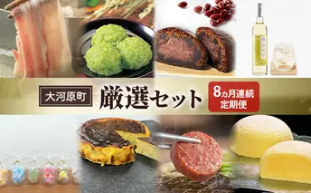 【先行受付・2026年3月より各月出荷】【8ヵ月定期便】全8回 大河原町厳選セット もちぶた 萩の月 ずんだ餅 かりんとう まんじゅう 梅 シロップ 飴 ゆず バスクチーズケーキ ハム ソーセージ 角煮
