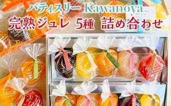 河の屋　パティスリー Kawanoya　完熟ジュレ 5種 詰め合わせ｜ジュレ ゼリー シャーベット 洋菓子 おやつ お菓子 おかし スイーツ おすすめ 人気 セット 贈り物 プレゼント ギフト 夏 愛知県 美浜町 ※北海道・沖縄・離島への配送不可 ※2026年5月上旬～8月下旬頃に順次発送予定