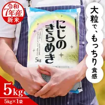 令和7年産 にじのきらめき 5kg ( 5kg × 1袋 ) お米 ごはん 精米 コメ 白米 国産 茨城県 桜川市 銘柄米 [AX015sa]