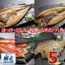 網走加工の一夜干しセット 5種B  ABE122