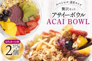 アサイーボウル 冷凍 スペシャル通常サイズ 375g×2個 はちみつ 15g×2本 [my cafe room 山梨県 韮崎市 20745294] アサイボウル アサイボール アサイー アサイーボール ボウル アサイ グラノーラ カップアイス