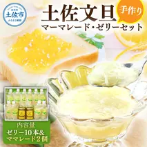 A-98土佐市の文旦をふんだんに使った手作りマーマレードとゼリーのセット（ゼリー１０本/ママレード２個） 