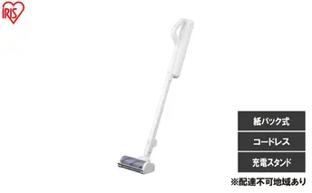 充電式紙パックスティッククリーナー SBD78DCBLP-W ホワイト 掃除機 コードレス 紙パック 紙パック式 軽量 充電式 アイリスオーヤマ ゴミ捨て簡単 充電スタンド スティッククリーナー 紙パック式掃除機