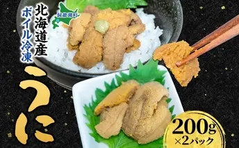 北海道 ボイル冷凍うに 約200g×2パック うに ウニ ボイル 海鮮 魚介 雲丹 海産 甘み 北海道産 鮨 寿司 パスタ 茶碗蒸し 冷凍 送料無料 小川商店 洞爺湖町