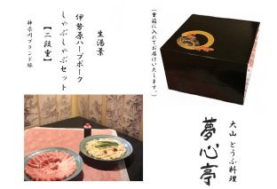 伊勢原ハーブポークと生湯葉のしゃぶしゃぶセット (3人前)《重箱入り／冷凍チルドでお届け》とうふ料理 夢心亭｜神奈川県 ギフト 贈りもの プレゼント 人気 お土産 正月 肉の日 おかず 豚肉 [0898]