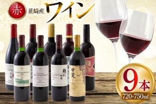 ワイン 赤ワイン好き必見！ 韮崎産 赤ワイン 9本 飲み比べ セット 750ml 8本 720ml 1本 [株式会社まあめいく 山梨県 韮崎市 20745325] ワイン Wine わいん 飲み比べセット お酒 酒 山梨ワイン セット