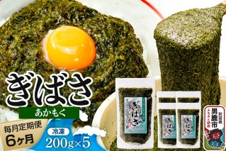 【定期便6ヶ月】ぎばさ(あかもく) 200g×5個セット 海藻 男鹿市 秋田県|11223