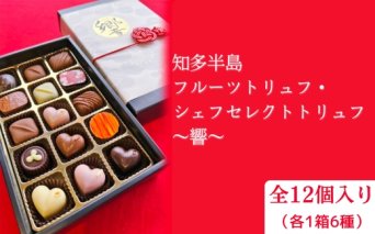 知多半島フルーツトリュフ・シェフセレクトトリュフ 12個　～響～ | 手作り チョコレート トリュフ 詰め合わせ ショコラ チョコ プレゼント バレンタイン ホワイトデー デザート スイーツ ギフト 贈り物 ※2026年1月中旬～3月中旬頃に順次発送予定