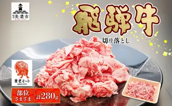 飛騨牛 切り落とし 280g×1P 国産 国産牛 牛肉 肉 牛 日本産 和牛 BBQ 焼き肉 赤身 小分け 便利 冷凍保存 一人暮らし 牛丼 肉じゃが 煮物 焼く 簡単調理 薄切り 飛騨牛切り落とし カレー ビーフシチュー 贈答品 お取り寄せ 送料無料 岐阜県 美濃市