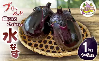 【令和8年産】[すずきが育てた新商品！]すずきの水なす 1kg 【プリっとした歯応えと瑞々しい】( ナス 茄子 なすび 水なす 野菜 やさい 新鮮 上富良野町 しまねずみファーム )