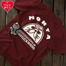 17-234 【バレンタインデー】ゆるキャラ紋太グッズ(Tシャツ[バーガンディーM]、ぬいぐるみ小)