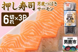 押し寿司 男鹿・秋田の地魚×男鹿産あきたこまち あきた押し寿司 男鹿つばきサーモン 冷凍 秋田 男鹿市 [寿司 すし グルメ 国産 冷凍]|11286