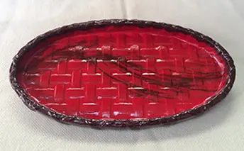 近江一閑張　楕円盆 民芸品 工芸品 