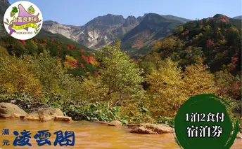 湯元凌雲閣【 1泊2食付 】 宿泊券 ホテル 旅館 旅行 旅行券 チケット 北海道 上富良野町 十勝岳