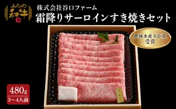 【農林水産大臣賞受賞】 ふらの和牛【霜降りサーロイン】すき焼きセット480g(3~4人用)≪梅≫ お肉 牛肉