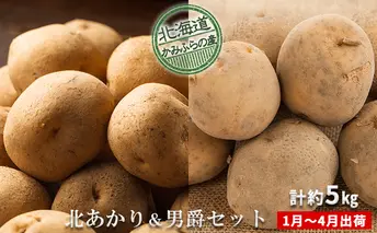 越冬じゃがいも2種食べ比べセット計約5kg≪北海道上富良野産≫ 野菜 詰合せ 芋 
