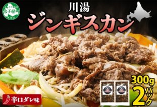 2526. ジンギスカン 辛口タレ 味付き 300g 2パック 羊肉 焼肉 味付け肉 BBQ バーベキュー 弟子屈 お取り寄せ 冷凍 郷土料理 プレゼント 贈り物 gift 送料無料 北海道 弟子屈町