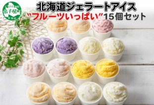 1338.アイスクリーム ジェラート 食べ比べ 15個 アイス フルーツ いっぱい C セット 手作り 弟子屈 北海道 弟子屈町