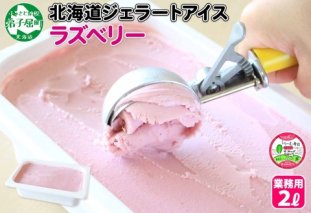 608.アイスクリーム ラズベリー ジェラート 業務用 2リットル 2L アイス 大容量  手作り 北海道 弟子屈町