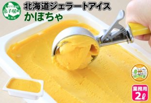 611.アイスクリーム かぼちゃ カボチャ ジェラート 業務用 2リットル 2L アイス 大容量  手作り 北海道 弟子屈町