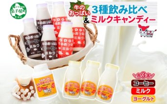 783.牛のおっぱいミルク 3本 コーヒーミルク3本 のむヨーグルト3本 計9本 おっぱいミルクキャンディー1個 セット 牛乳 生乳 ミルク 牛 酪農 飲料 しぼりたて 珈琲 ヨーグルト 飴 お取り寄せ ギフト gift 渡辺体験牧場 まとめ買い 北海道 弟子屈町