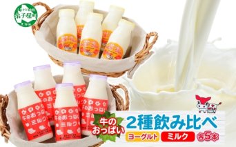 786.牛のおっぱいミルク 5本 のむヨーグルト5本 計10本 飲み比べ セット 牛乳 生乳 ミルク 牛 酪農 飲料 しぼりたて ヨーグルト お取り寄せ ギフト gift 渡辺体験牧場 まとめ買い 北海道 弟子屈町