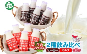 787.牛のおっぱいミルク 5本 コーヒー 5本 計10本 飲み比べ セット 牛乳 生乳 ミルク 牛 酪農 飲料 しぼりたて コーヒー 珈琲 お取り寄せ ギフト gift 渡辺体験牧場 まとめ買い 北海道 弟子屈町