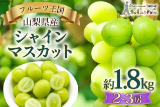 【2025年発送】 ぶどう 山梨県産 シャインマスカット 約1.8kg [株式会社えべし 山梨県 中央市 21470730] フルーツ 果物 くだもの ブドウ シャイン マスカット 葡萄 期間限定 季節限定