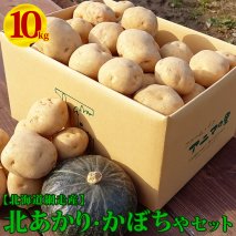 網走産ジャガイモ（北あかり）かぼちゃ1個セット約10キロ◇