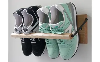 Sneaker wall スニーカーウォール  SW-450TM タモ（おおよそ2足収納 タモ無垢材 壁掛け 木製 シューズラック スリッパラック）【配達不可：沖縄・離島】 雑貨 日用品 