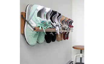 Sneaker wall スニーカーウォール  SW-900TM タモ（おおよそ4足収納 タモ無垢材 壁掛け 木製 シューズラック スリッパラック）【配達不可：沖縄・離島】 雑貨 日用品 家具 