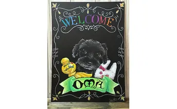 オーダーペット肖像画 20×20cm／チョークアート手描き 犬猫うさぎ鳥など インテリア 