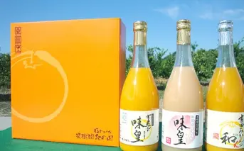 ZY6117n_果樹園紀の国 みかんジュース・ももドリンク詰め合わせセット（味皇・和α・もも）