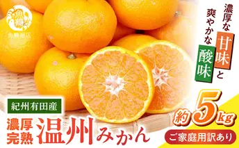 G7347_【2026年11月下旬頃より発送】紀州 有田産 濃厚甘熟 温州みかん 5kg【家庭用 訳あり】