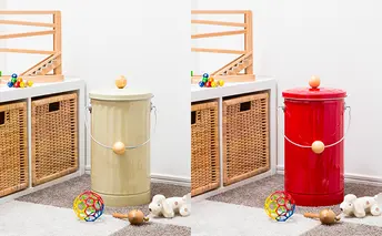 [No.5258-7170]0165＜オバケツ＞バケツ職人が作るおむつ消臭ペール／純国産 インテリア【赤】