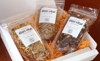 手作り グラノーラ 3個セットC フルーツ ナッツ チョコレート メープル エランヴィタール ／ 朝食 白砂糖不使用  お中元 お歳暮 母の日 プレゼント ギフト ／ 【雑穀・加工食品・お菓子・詰合せ・シリアル】 