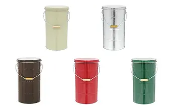 [No.5258-7179]0167バケツ職人が作るトタンの米びつ・10kg／純国産 防虫 インテリア【赤】